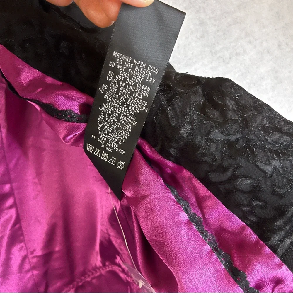 Bebe Blazer Jacket Cropped‎ Vintage Jacquard Paisley Lined NWT Size 6 Y2K